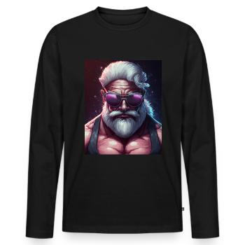 Noël Néon Musculation Lunettes de soleil Muscles - T-shirt manches longues Premium bio Homme - noir - Devant - Nico (187cm)