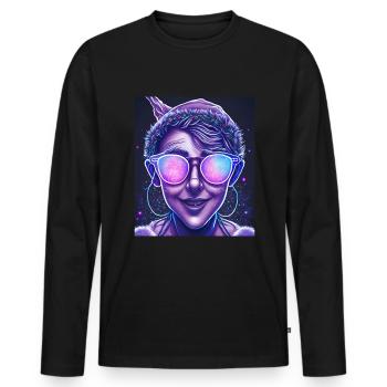 Weihnachten Fee Elfe Neon Abstrakt Sonnenbrille - Männer Premium Bio Langarmshirt - Schwarz - Vorne - Nico (187cm)