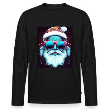 Noël Néon Musculation Lunettes de soleil Muscles - T-shirt manches longues Premium bio Homme - noir - Devant - Nico (187cm)