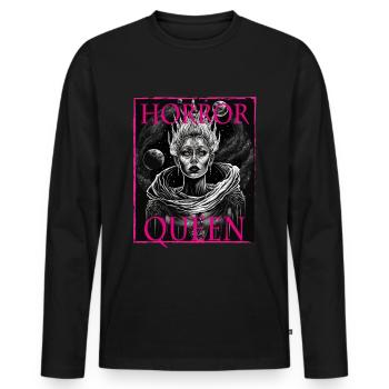 Maléfique Vieille Femme Horreur Gothique Horreur Sorcière Abstrait - T-shirt manches longues Premium bio Homme - noir - Devant - Nico (187cm)