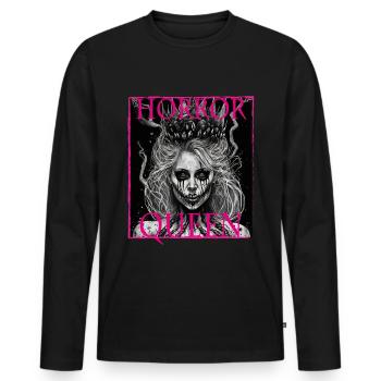 Maléfique Vieille Femme Horreur Gothique Horreur Sorcière Abstrait - T-shirt manches longues Premium bio Homme - noir - Devant - Nico (187cm)