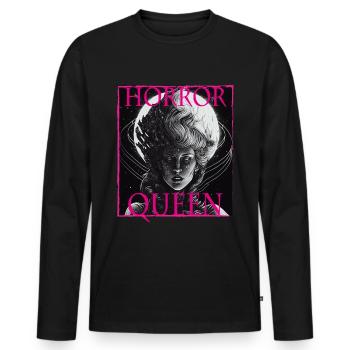 Maléfique Vieille Femme Horreur Gothique Horreur Sorcière Abstrait - T-shirt manches longues Premium bio Homme - noir - Devant - Nico (187cm)