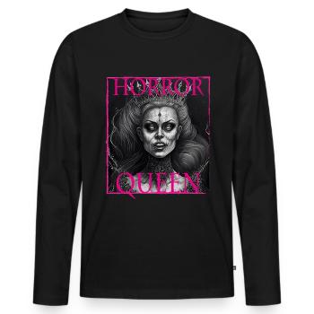 Evil Old Woman Horror Gothic Horror Witch Abstract - Men's Premium Organic Long Sleeve Shirt - black - Front - Nico (187cm)