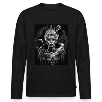 Evil Old Woman Horror Gothic Horror Witch Abstract - Men's Premium Organic Long Sleeve Shirt - black - Front - Nico (187cm)