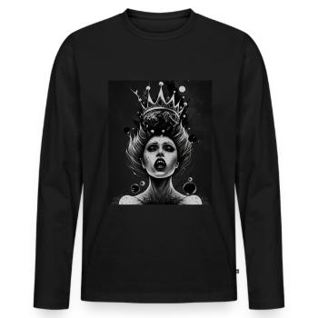 Evil Old Woman Horror Gothic Horror Witch Abstract - Men's Premium Organic Long Sleeve Shirt - black - Front - Nico (187cm)