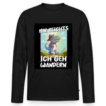 T-Rex Dino Dinosaurier Saurier Wandern Outdoor - Männer Premium Bio Langarmshirt - Schwarz - Vorne - Nico (187cm)