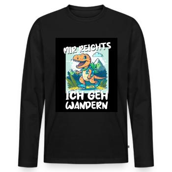 T-Rex Dino Dinosaurier Saurier Wandern Outdoor - Männer Premium Bio Langarmshirt - Schwarz - Vorne - Nico (187cm)