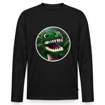 T-Rex Dino Dinosaure Dinosaure Building Block Jouet - T-shirt manches longues Premium bio Homme - noir - Devant - Nico (187cm)