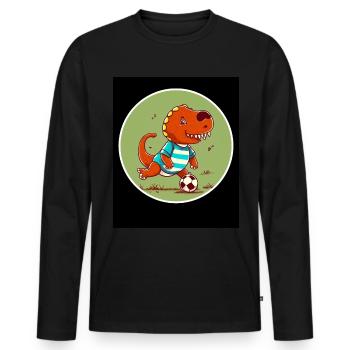 T-Rex Dino Dinosaurier Saurier Sport Fussball Kind - Männer Premium Bio Langarmshirt - Schwarz - Vorne - Nico (187cm)
