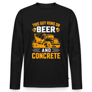 Funny Concrete Mixer for Men Cement Mason - Men's Premium Organic Long Sleeve Shirt - black - Front - Nico (187cm)