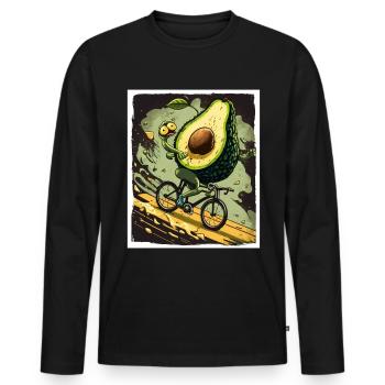 Avocat Bike Bike Abstrait Végétarien Végétalien - T-shirt manches longues Premium bio Homme - noir - Devant - Nico (187cm)