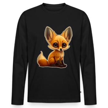 Cute Fox Baby Cuddle Shirt Cuddle Shirt - Men's Premium Organic Long Sleeve Shirt - black - Front - Nico (187cm)