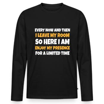De temps en temps, je quitte ma chambre Gamer Gaming - T-shirt manches longues Premium bio Homme - noir - Devant - Nico (187cm)