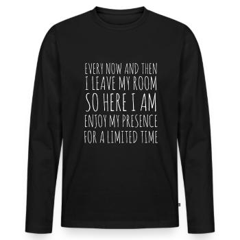 Every Now And Then I Leave My Room Gamer Gaming - Männer Premium Bio Langarmshirt - Schwarz - Vorne - Nico (187cm)