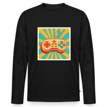 Every Now And Then I Leave My Room Gamer Gaming - Männer Premium Bio Langarmshirt - Schwarz - Vorne - Nico (187cm)