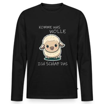 Komme Was Wolle Ich Schaf Das Depression Schäfchen - Männer Premium Bio Langarmshirt - Schwarz - Vorne - Nico (187cm)