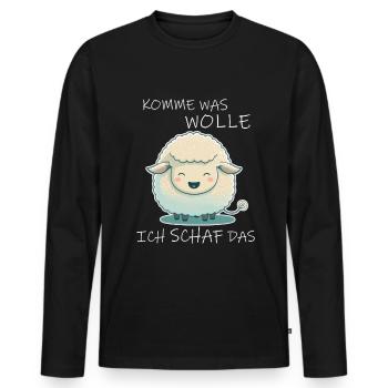 Komme Was Wolle Ich Schaf Das Depression Schäfchen - Männer Premium Bio Langarmshirt - Schwarz - Vorne - Nico (187cm)