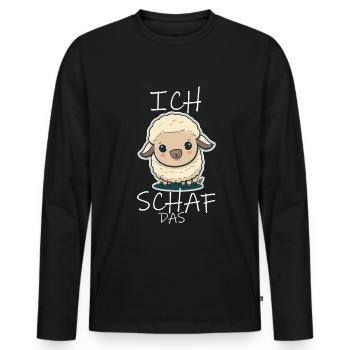 Komme Was Wolle Ich Schaf Das Depression Schäfchen - Männer Premium Bio Langarmshirt - Schwarz - Vorne - Nico (187cm)