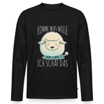 Komme Was Wolle Ich Schaf Das Depression Schäfchen - Männer Premium Bio Langarmshirt - Schwarz - Vorne - Nico (187cm)