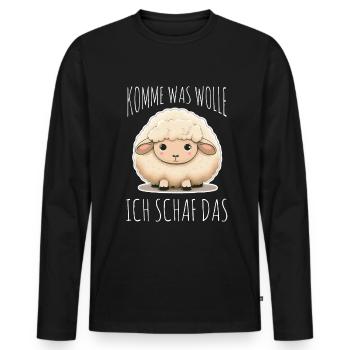 Komme Was Wolle Ich Schaf Das Depression Schäfchen - Männer Premium Bio Langarmshirt - Schwarz - Vorne - Nico (187cm)