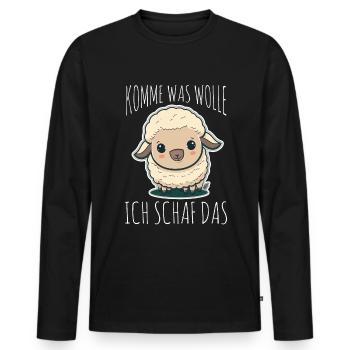 Komme Was Wolle Ich Schaf Das Depression Schäfchen - Männer Premium Bio Langarmshirt - Schwarz - Vorne - Nico (187cm)