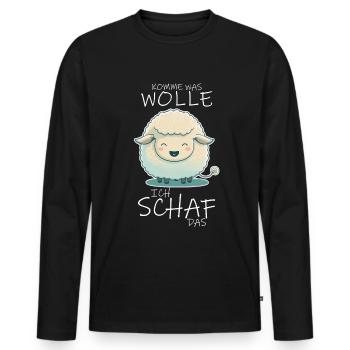 Komme Was Wolle Ich Schaf Das Depression Schäfchen - Männer Premium Bio Langarmshirt - Schwarz - Vorne - Nico (187cm)