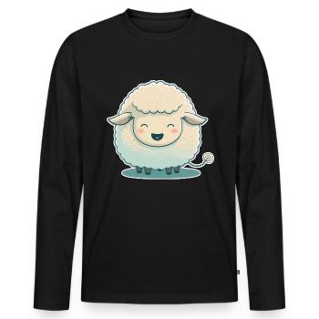 Schaf Schäfchen Tierwirt Schafsbauer Schäfer Bauer - Männer Premium Bio Langarmshirt - Schwarz - Vorne - Nico (187cm)