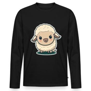 Schaf Schäfchen Tierwirt Schafsbauer Schäfer Bauer - Männer Premium Bio Langarmshirt - Schwarz - Vorne - Nico (187cm)