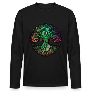 Arbre de vie Vikings celtiques - T-shirt manches longues Premium bio Homme - noir - Devant - Nico (187cm)