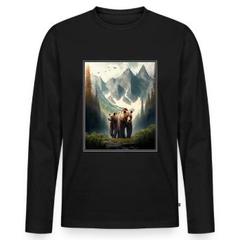 Bear Environment Forest Mountains Environmental Protection Species Protection - Men's Premium Organic Long Sleeve Shirt - black - Front - Nico (187cm)