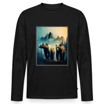 Bear Environment Forest Mountains Environmental protection Species protection - Men's Premium Organic Long Sleeve Shirt - black - Front - Nico (187cm)