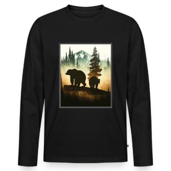 Bear Environment Forest Mountains Environmental protection Species protection - Men's Premium Organic Long Sleeve Shirt - black - Front - Nico (187cm)