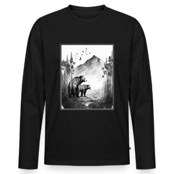 Bear Environment Forest Mountains Environmental Protection Species Protection - Men's Premium Organic Long Sleeve Shirt - black - Front - Nico (187cm)