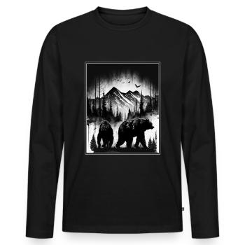 Bear Environment Forest Mountains Environmental protection Species protection - Men's Premium Organic Long Sleeve Shirt - black - Front - Nico (187cm)