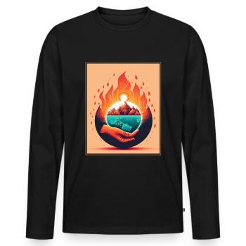 Climate protection Global warming Environment Climate Earth - Men's Premium Organic Long Sleeve Shirt - black - Front - Nico (187cm)