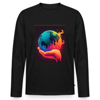 Climate protection Global warming Environment Climate Earth - Men's Premium Organic Long Sleeve Shirt - black - Front - Nico (187cm)