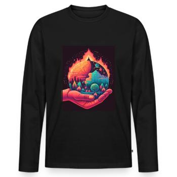 Climate protection Global warming Environment Climate Earth - Men's Premium Organic Long Sleeve Shirt - black - Front - Nico (187cm)