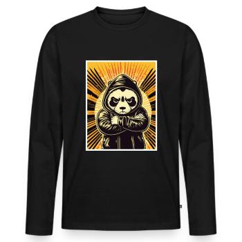 Panda Bär Morgenmuffel Sarkasmus Kollege - T-shirt manches longues Premium bio Homme - noir - Devant - Nico (187cm)