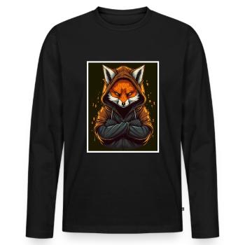 Fuchs Morgenmuffel Sarkasmus Kollege Mitarbeiter - T-shirt manches longues Premium bio Homme - noir - Devant - Nico (187cm)