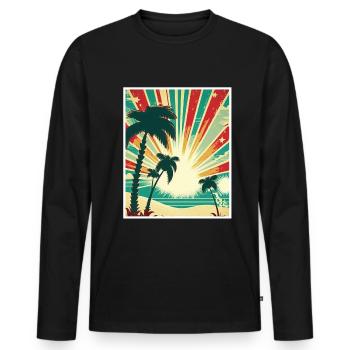 Whats up Beaches Strand Sommer Urlaub Feiern - Männer Premium Bio Langarmshirt - Schwarz - Vorne - Nico (187cm)