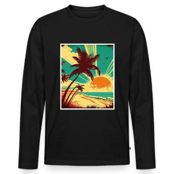Whats up Beaches Strand Sommer Urlaub Feiern - Männer Premium Bio Langarmshirt - Schwarz - Vorne - Nico (187cm)