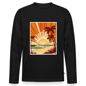 Whats up Beaches Strand Sommer Urlaub Feiern - Männer Premium Bio Langarmshirt - Schwarz - Vorne - Nico (187cm)