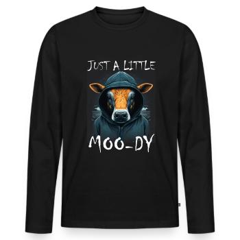 A little Moody Cow Beef Morning Grouch Farmer Sleep - Men's Premium Organic Long Sleeve Shirt - black - Front - Nico (187cm)