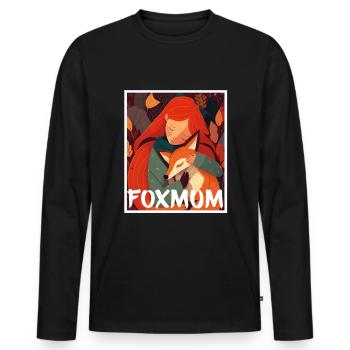Fuchs Fuchsmama Fuchsliebe Natur Wald Mädchen - Männer Premium Bio Langarmshirt - Schwarz - Vorne - Nico (187cm)