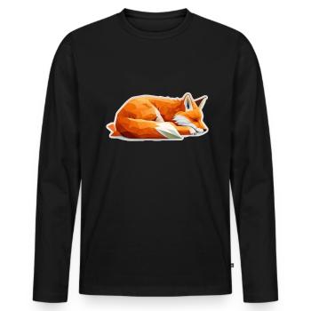 Fix und Foxi Fuchs Spruch Schlafshirt Kuscheln - Männer Premium Bio Langarmshirt - Schwarz - Vorne - Nico (187cm)