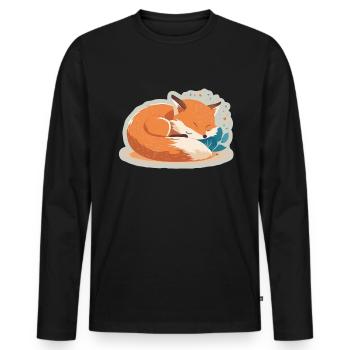 Fix und Foxi Fuchs Spruch Schlafshirt Kuscheln - Männer Premium Bio Langarmshirt - Schwarz - Vorne - Nico (187cm)