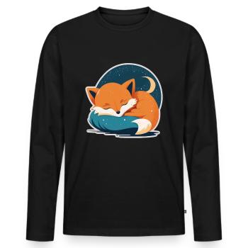 Fix et Foxi Fox disant chemise de couchage Câlin - T-shirt manches longues Premium bio Homme - noir - Devant - Nico (187cm)