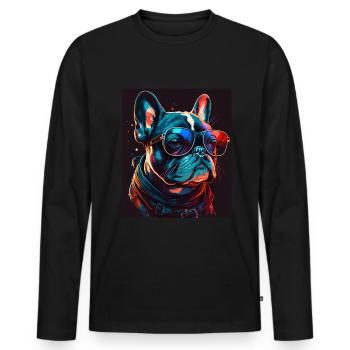 Lunettes de soleil French Bulldog Frenchie Dog - T-shirt manches longues Premium bio Homme - noir - Devant - Nico (187cm)