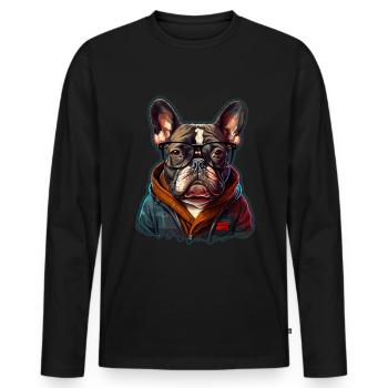 Lunettes de soleil French Bulldog Frenchie Dog - T-shirt manches longues Premium bio Homme - noir - Devant - Nico (187cm)