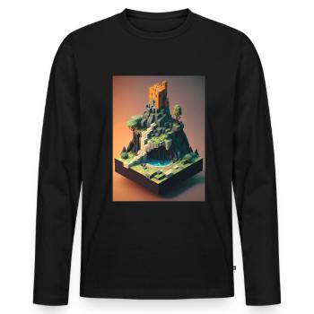 Voxel Fantasy Gaming Gaming Gamer Pixel Block - Men's Premium Organic Long Sleeve Shirt - black - Front - Nico (187cm)